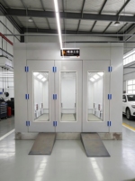 Cabine de séchage industrielle sans poussière pour le travail du bois, éco-responsable, haute température, diesel/électrique 24/12 kW, avec éclairage LED