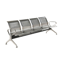 Chaise d'attente mobile moderne en acier inoxydable à trois places, garantie 3-5 ans pour hôpital/extérieur/aires publiques