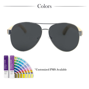 Солнцезащитные очки унисекс с легкой металлической оправой и деревянными дужками, защита от УФ-излучения UV400, модные, с двойной перемычкой, для активного отдыха и вождения - Product Image 4