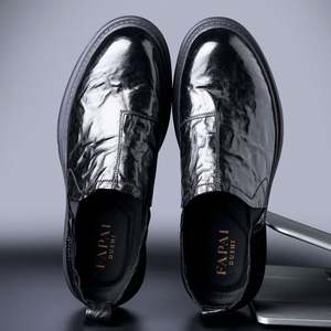 Chaussures habillées décontractées pour hommes en peau de mouton souple de haute qualité, style Oxford, motif léopard, pour le bureau, collection automne - Product Image 5