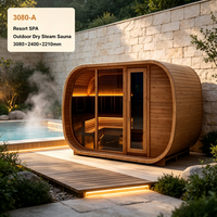 Salle de vapeur sèche 3080x2400x2210mm en bois de pruche/cèdre/épicéa, sauna haut de gamme pour centres de bien-être et salles de sport commerciales