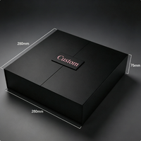 Boîte d'emballage de perruque magnétique de luxe avec logo personnalisé, boîte en papier rigide noir mat avec logo en feuille rose, doublure en satin pour perruques en cheveux humains