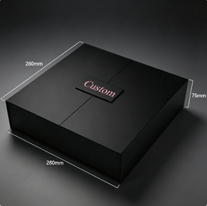 Caja de Empaque Magnética de Lujo para Pelucas con Logotipo Personalizado, Caja Rígida de Papel Negro Mate con Logotipo en Lámina Rosa y Forro de Satén para Pelucas de Cabello Humano - Product Image 3