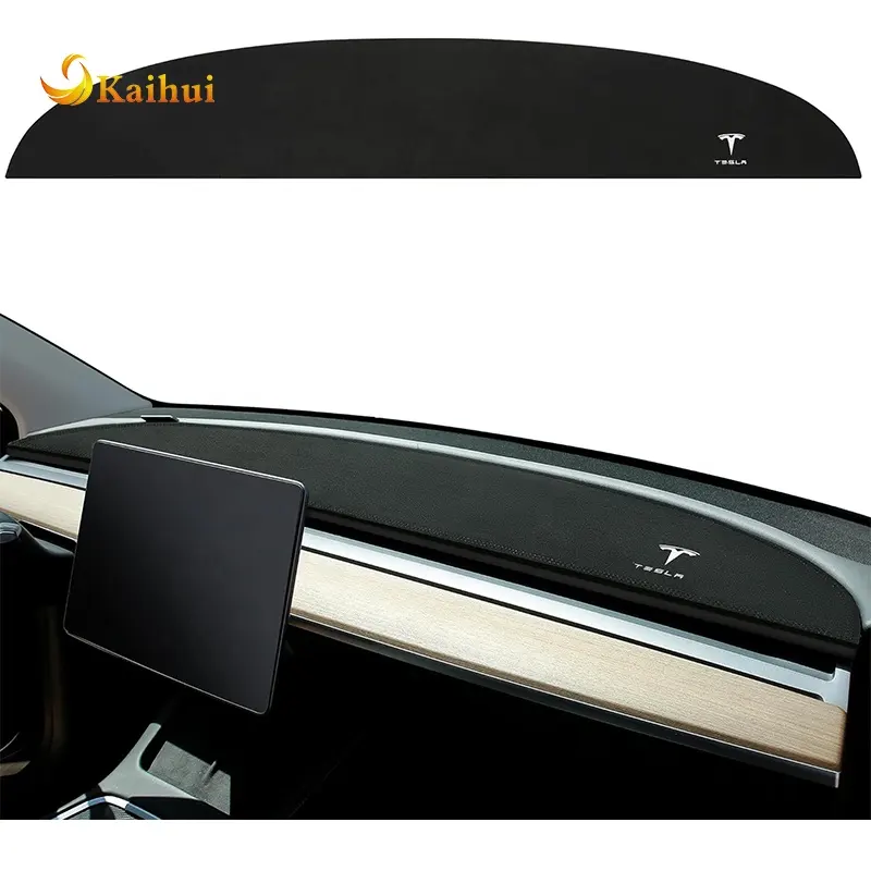 Tesla Model 3 Model Y Dashboard Cover, Suede Dashboard Pad Dash Mat Compatible with Tesla Model Y/3
