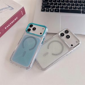 เคสแม่เหล็กแบบมีกลิตเตอร์หนาพิเศษพร้อมกรอบเลนส์เคลือบไฟฟ้าสำหรับ iPhone 16 15 14 Pro Max, เคสสีขาวสำหรับ iPhone 17 Pro - Product Image 4