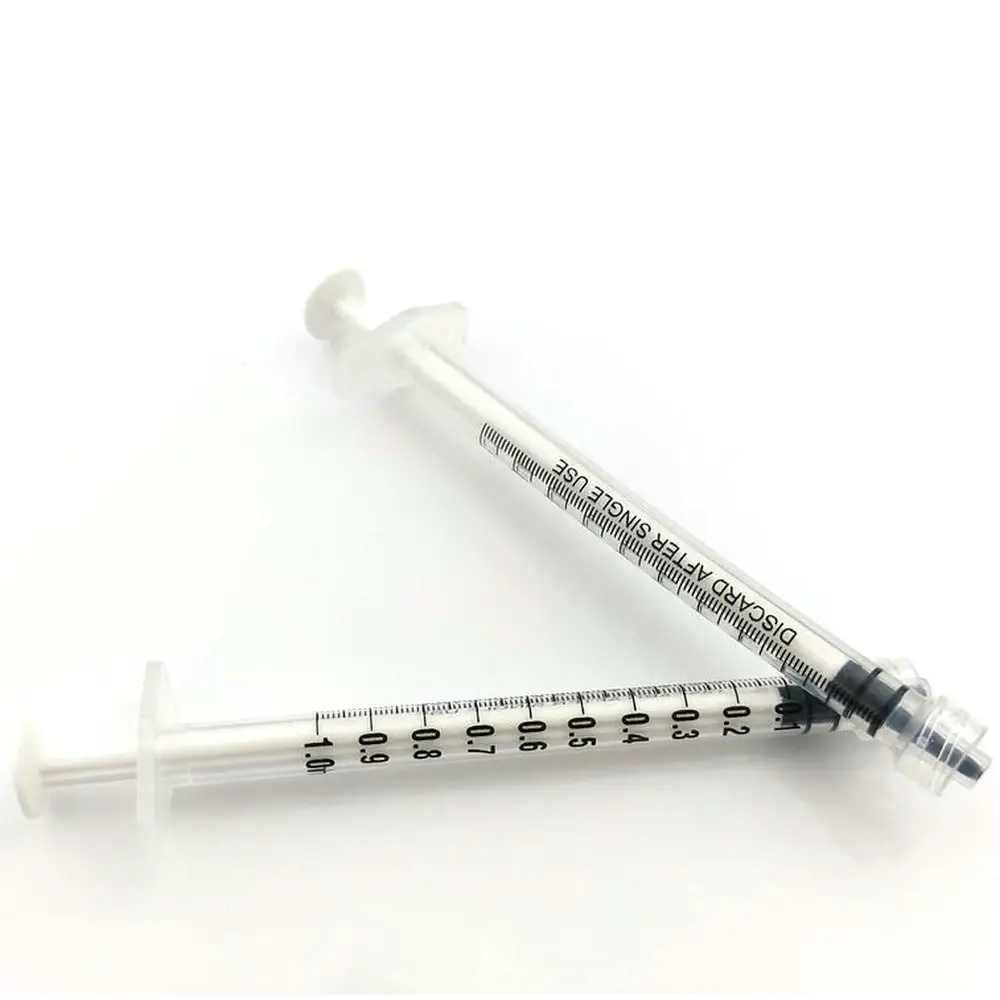 1Ml Spuit Medische Wegwerp Tuberculin Vaccin Plastic Injectie Luer Slip Steriele Transparante Spuit 1cc