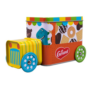 Boîte de rangement en fer blanc en forme de train <span class=keywords><strong>Pat</strong></span>' <span class=keywords><strong>Patrouille</strong></span>, pour bonbons, biscuits, cadeaux pour enfants, boîte à monnaie en métal de forme irrégulière, sans danger pour les aliments - Product Image 1