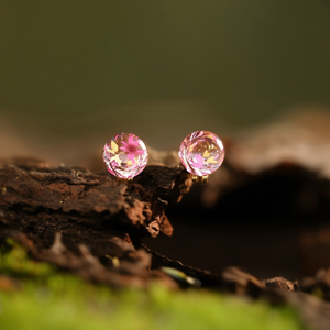Fashion Stud Earrings 316L Stainless Steel PVD Gold Plating Sustainable Resistant Pink <b>Flower</b> Design - Product Image 3