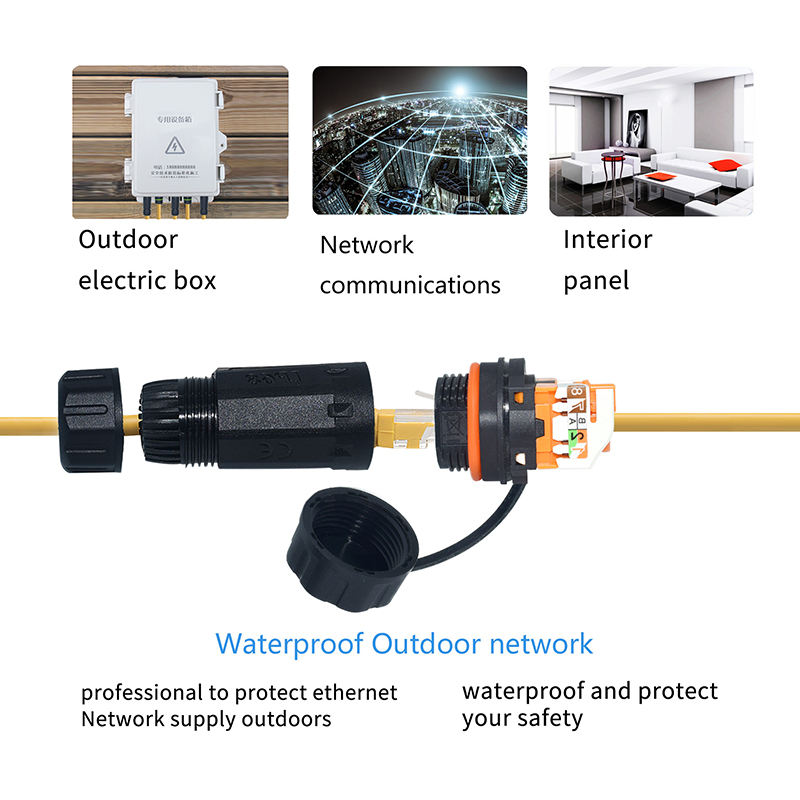 IP68 Waterproof RJ45 CAT6A IDC Connector 10Gbps Toolless UTP Ethernet Coupler