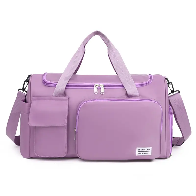 Wholesale 2023 Best Fashion New design Nylon Fabric Purple Waterproof Storage Custom Sport Tote Shoulder Duffle Travel Bags