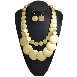 Bijoux africains pour femmes Ensemble de colliers et boucles d'oreilles africains pour femmes noires Colliers de perles épaisses Accessoires de <span class=keywords><strong>tenue</strong></span> - Product Image 5