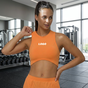 XW-WX2435 Soutien-gorge de sport pour femme, doux comme du beurre, léger, respirant, à maintien moyen, anti-choc, anti-humidité, coupe longue, style débardeur - Product Image 5