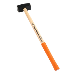 Maillet en caoutchouc avec manche en bois de 16 pouces, poignée orange, pour la menuiserie et la métallurgie - Product Image 2