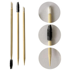 <span class=keywords><strong>Baguette</strong></span> de mascara en silicone et nylon manche en bambou écologique meilleure vente Brosse à lèvres Applicateurs de visière Outils de beauté en gros - Product Image 5