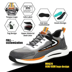 GUYISA New Design Fashionable Sports Style Work Safety Shoes Customizable Steel Toe Non-Slip Anti-Smash High Breathability