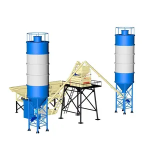 Usina misturadora de concreto industrial, linha de produção de silo de cimento para uso, mistura pronta, planta dosadora de concreto móvel