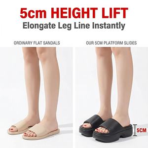 Yearning High Top Beach Flops Sandals New Thick Sole All Seasons Outdoor Trendy Anti-Slip Light Weight EVA Sports (5CM) - Product Image 3