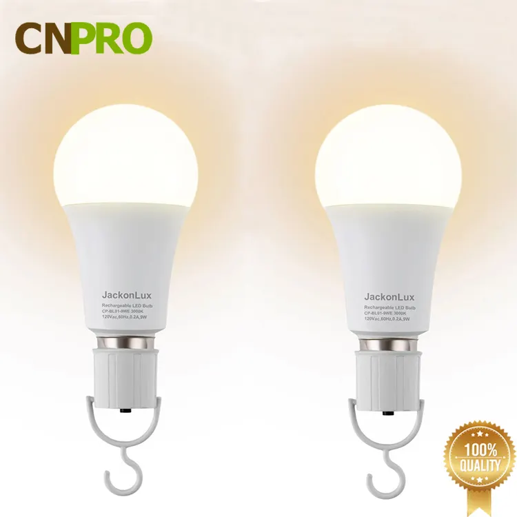 Cheap 9W Emergency 3000K-5000K E26 E27 B22 Bulb Led Lamp Rechargeable led Bulb China Price Raw Material Light Parts