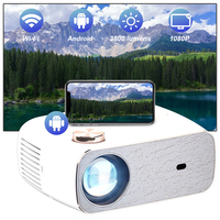 Mini Proyector de Video RIGAL RD-882 LED WiFi para Smart TV Android 1080P 350 Lúmenes HIFI Estéreo con Altavoces Integrados Portátil