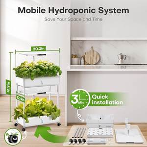 Ensemble de jardins hydroponiques d'intérieur et de lampes Plug-and-Play pour tomates cerises et poivrons - Product Image 2