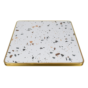 Hiện đại cạnh thép không gỉ sứ riprap Máy tính để bàn thương mại Nhà hàng cà phê cửa hàng khách sạn Máy tính để bàn - Product Image 5