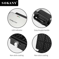 Sokany 08031 nouveau style électrique petit déjeuner grille-pain presse gril sandwich maker machine avec revêtement antiadhésif pour un usage domestique
