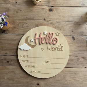 Carte Milestone in Legno Personalizzate a Forma di Nuvola per Celebrazioni di Neonati, Monitoraggio della Crescita del Bambino e Accessori Fotografici Memorabili - Product Image 6