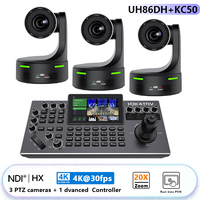Pack de 3 caméras de conférence PTZ 4K 30fps avec zoom 20X et contrôleur NDI avancé pour la liturgie religieuse, le studio et la vente directe usine