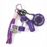 Porte-clés de sport personnalisé en corde tressée faite à la main, avec haltères, kettlebells et accessoires de fitness, pour sac à dos et salle de sport