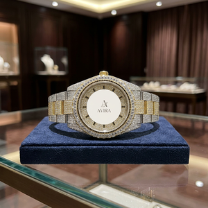 Reloj de Pulsera de Diamantes con Incrustaciones de Oro y Plata de Primera Calidad, Caja de Acero Inoxidable Resistente para Hombre, Disponible para Exportación - Product Image 1