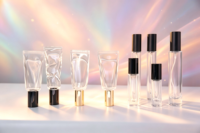 Botellas de Perfume de Vidrio Cuadradas Recargables, Únicas, Vacías, Personalizadas, de Lujo, Mate, de 5, 10, 20 y 30 ml, a Prueba de Fugas, para Crema para el Cuidado de la Piel