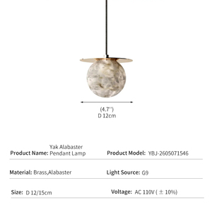 Modern Pendant Light Brass Alabaster Nordic Minimalist Living Room <b>Lamp</b> Luxury Villa <b>Kitchen</b> Decor Artistic Designer Hanging - Product Image 3