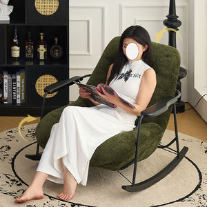 Sillón Mecedora de Tela de Diseño Moderno, Sillón Individual Tipo Columpio, Sofá Reclinable de Ocio, Minimalista, para Sala de Estar o Dormitorio - Product Image 4