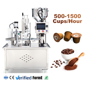 Machine de remplissage et de scellage automatique rotative haute vitesse pour capsules de café K-Cup avec joint en feuille d'aluminium pour poudre - Product Image 1