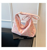 Sac à bandoulière hobo en velours côtelé pour femme, nouveau modèle, avec imprimé nœud mignon, grande capacité, décontracté, sangle réglable, pour femmes et jeunes filles