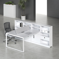 Bureau de direction modulaire en bois avec panneau insonorisant, étagères de rangement et tiroir pour bureau
