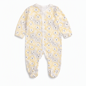 Pyjama à pieds pour bébé avec imprimé lignes d'<span class=keywords><strong>éléphant</strong></span> et de zèbre, en coton <span class=keywords><strong>bleu</strong></span> à manches longues, unisexe, pour nouveau-né - Product Image 5