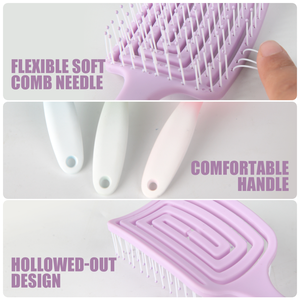 <span class=keywords><strong>Brosse</strong></span> à <span class=keywords><strong>cheveux</strong></span> incurvée creuse avec logo personnalisé, ventilation, dégradé de couleurs, massage, démêlage, <span class=keywords><strong>brosse</strong></span> à <span class=keywords><strong>cheveux</strong></span> ventilée pour femmes, séchage rapide des <span class=keywords><strong>cheveux</strong></span> <span class=keywords><strong>fins</strong></span> - Product Image 4