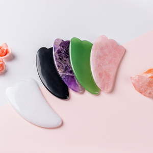 หินควอตซ์ Gua Sha นวดหน้ารูปปีกหยกธรรมชาติสำหรับนวดหน้าพร้อมอุปกรณ์ดูแลผิว - Product Image 2