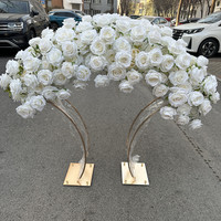 IFG Offre Spéciale arche de fleurs artificielles blanches de luxe, centre de table de mariage