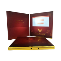 Haute qualité 7 pouces LCD écran vidéo cartes de voeux vidéo brochure livre cadeau d'affaires avec poche Extra Flyer Promotion Premium