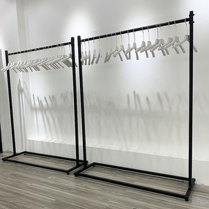 Tùy chỉnh freestanding công nghiệp ống kim loại may mặc hiển thị đứng quần áo <span class=keywords><strong>Rack</strong></span> cho cửa hàng quần áo - Product Image 2
