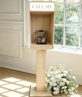 Support de Livre d'Or Audio et Vidéo en Bois Vintage, type Cabine Téléphonique, pour Cabine Photo et Décoration de Mariage