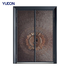 Porte d'entrée résidentielle YUDON DOOR Série <span class=keywords><strong>Carmen</strong></span>, style moderne, en alliage de zinc, avec serrures antivol et design polyvalent - Product Image 1