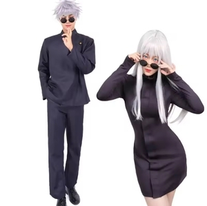 Costume de <span class=keywords><strong>Cosplay</strong></span> Halloween <span class=keywords><strong>Gojo</strong></span> Satoru pour Femme et Homme avec Lunettes - Product Image 1