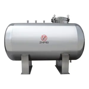 Horizontal SS 304 cerveja vinho água leite processamento cosmético armazenamento tanque produção linha Horizontal armazenamento tanque