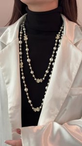 Fenyi toptan uzun alaşım moda tüm maç çok katmanlı inci zincir kolye - Product Image 3