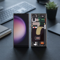 MS Elite seri TtS LCD Samsung Galaxy S23U, LCD dengan rakitan Digitizer layar sentuh pengganti LCD S23U