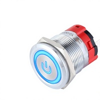 Interrupteur à bouton-poussoir métallique étanche IP65 Yijia GQ16 avec éclairage annulaire LED, auto-bloquant et auto-réinitialisant, 10A 440V