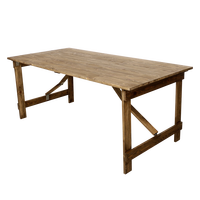 Table de ferme pliante à motif chevron pour événements de mariage, table de banquet rustique en bois pour locations de fêtes en plein air